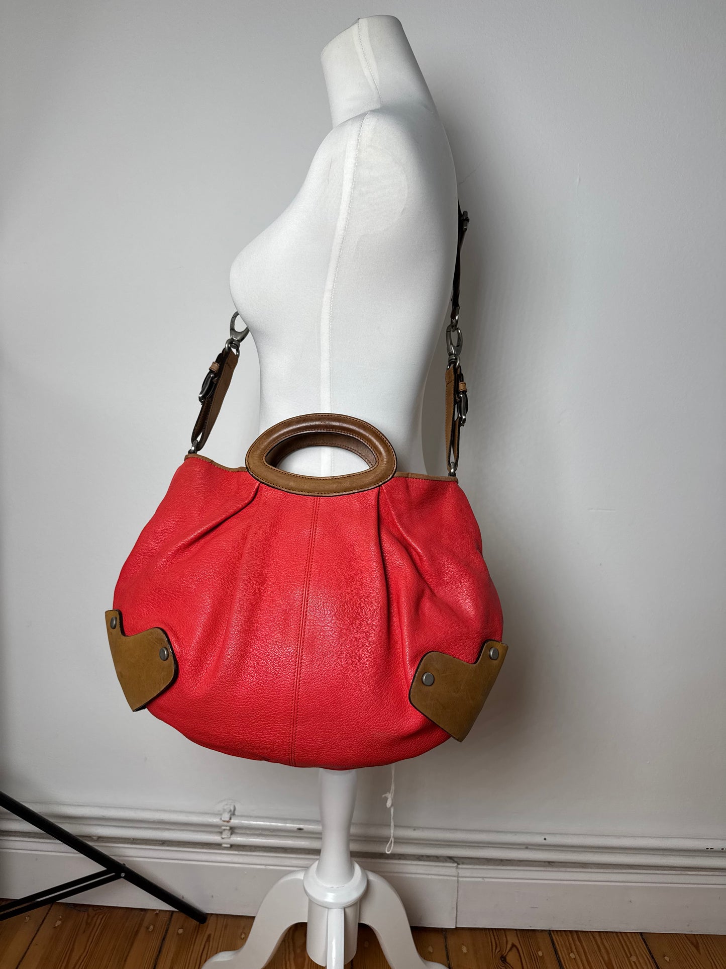 Vintage Marni 2Way Leather Bag Red Brown