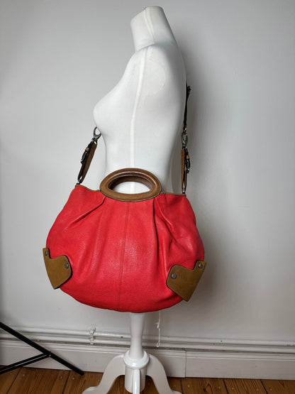 Vintage Marni 2Way Leather Bag Red Brown