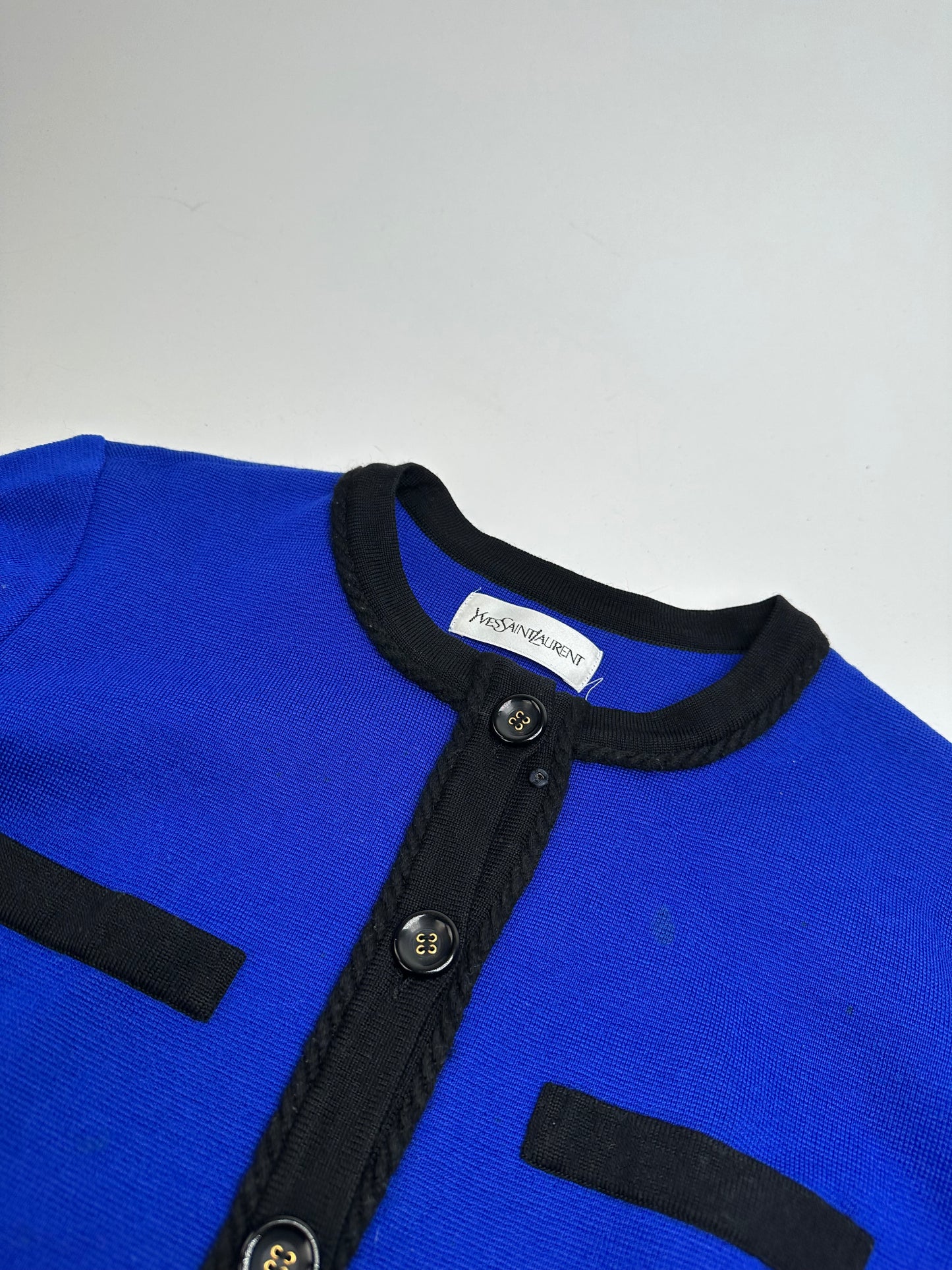 Vintage Yves Saint Laurent Sweater Blue Black M