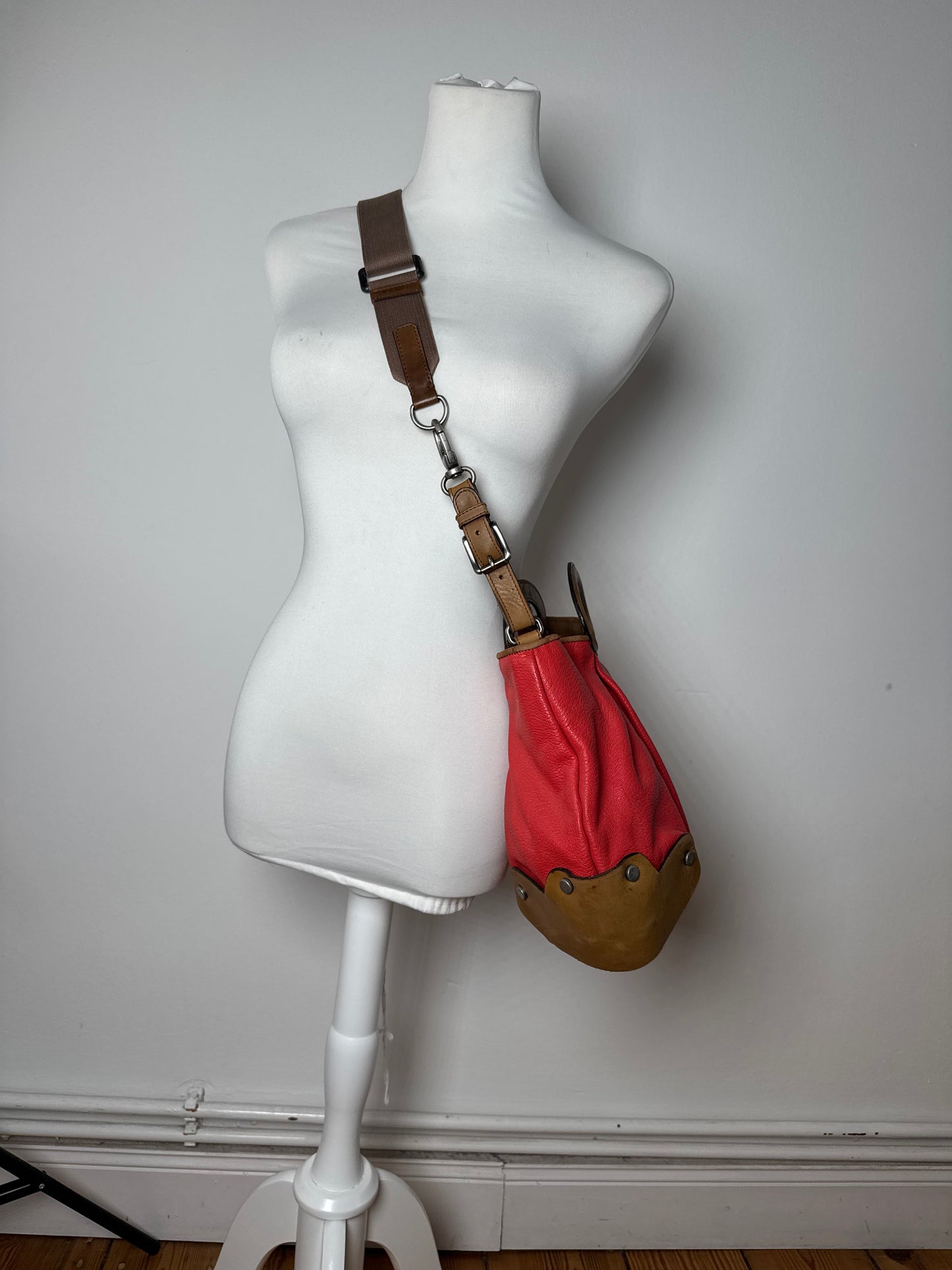 Vintage Marni 2Way Leather Bag Red Brown