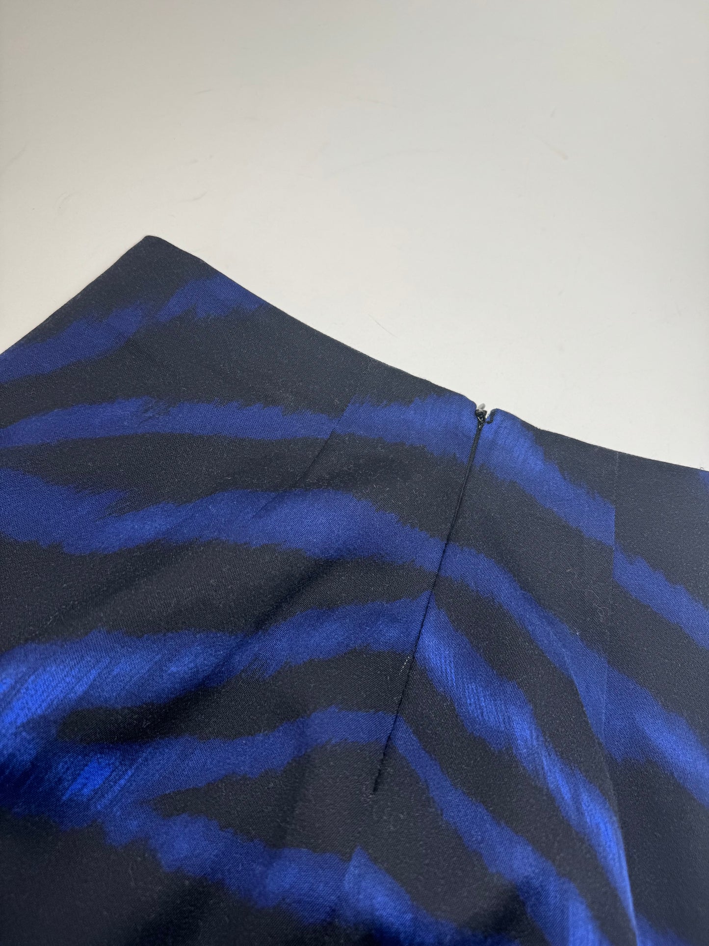 Vintage Gianni Versace Leopard Lana Wool Skirt Black Blue 38/M