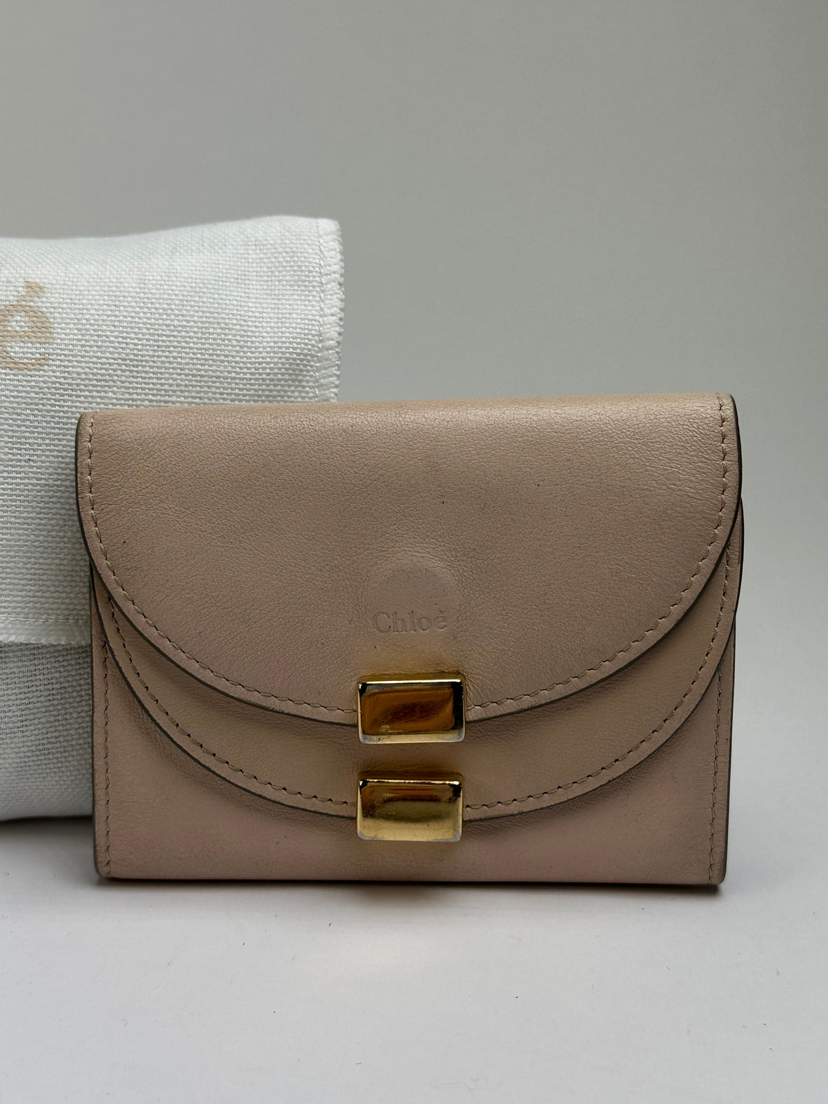 Vintage Chloé Leather Key Holder c. 2010s Blush Pink