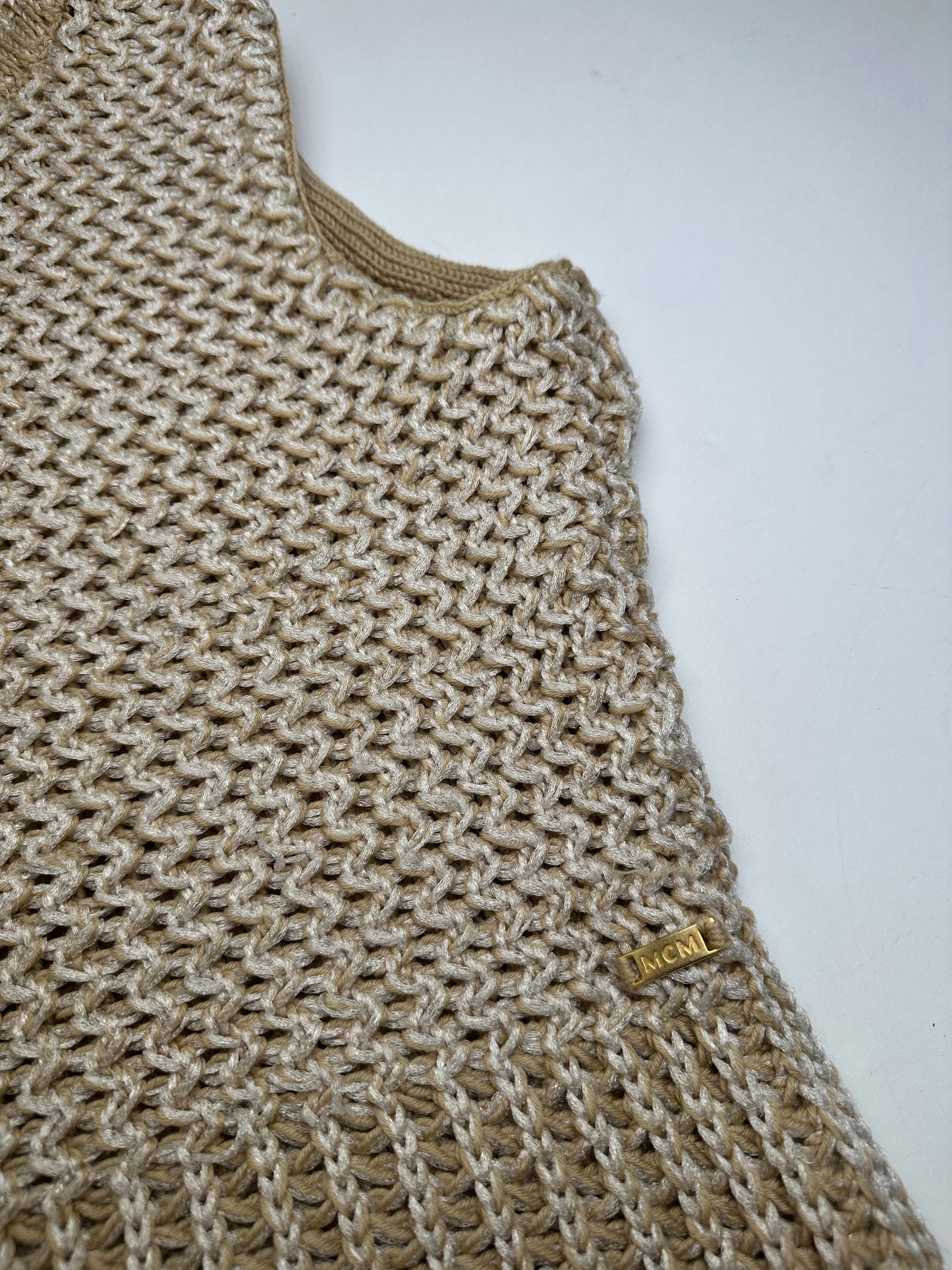Vintage MCM Knit Sweater Vest Cream Beige M