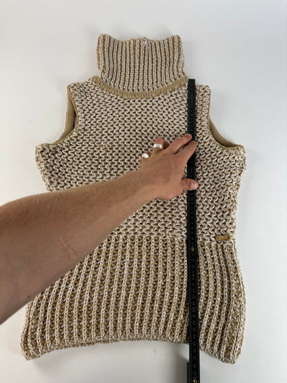 Vintage MCM Knit Sweater Vest Cream Beige M