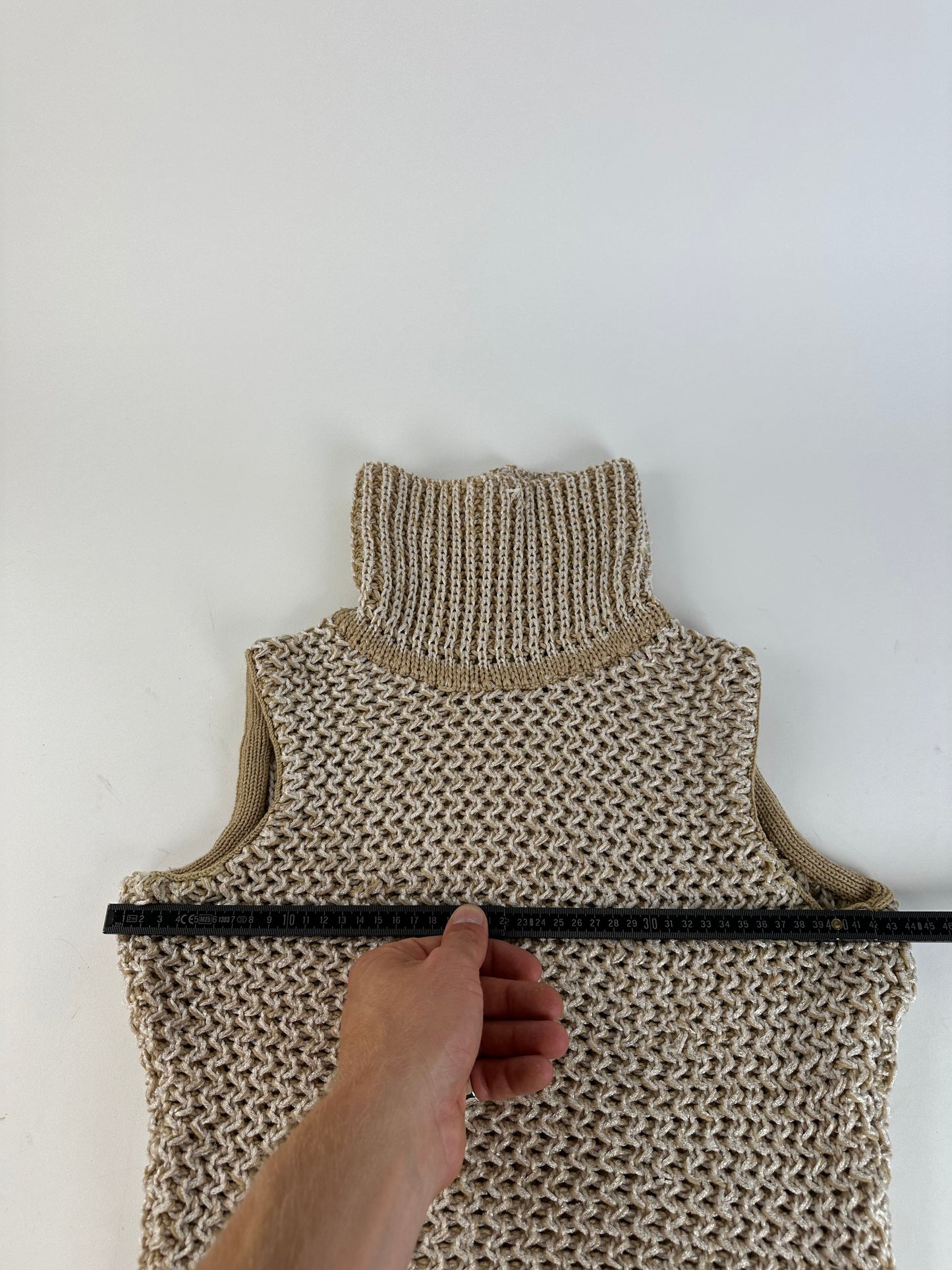 Vintage MCM Knit Sweater Vest Cream Beige M