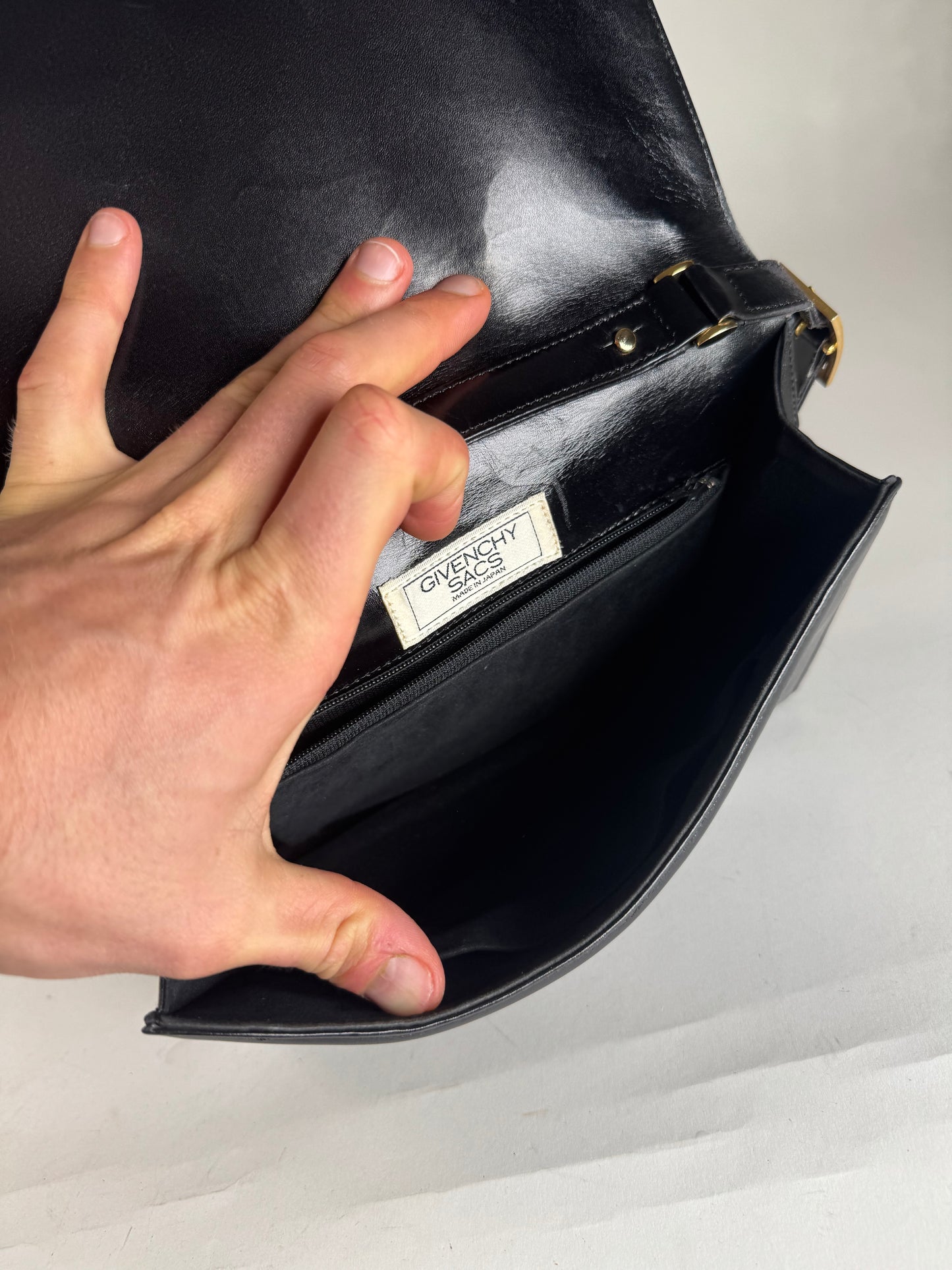 Vintage Givenchy Leather 2Way Handbag Black