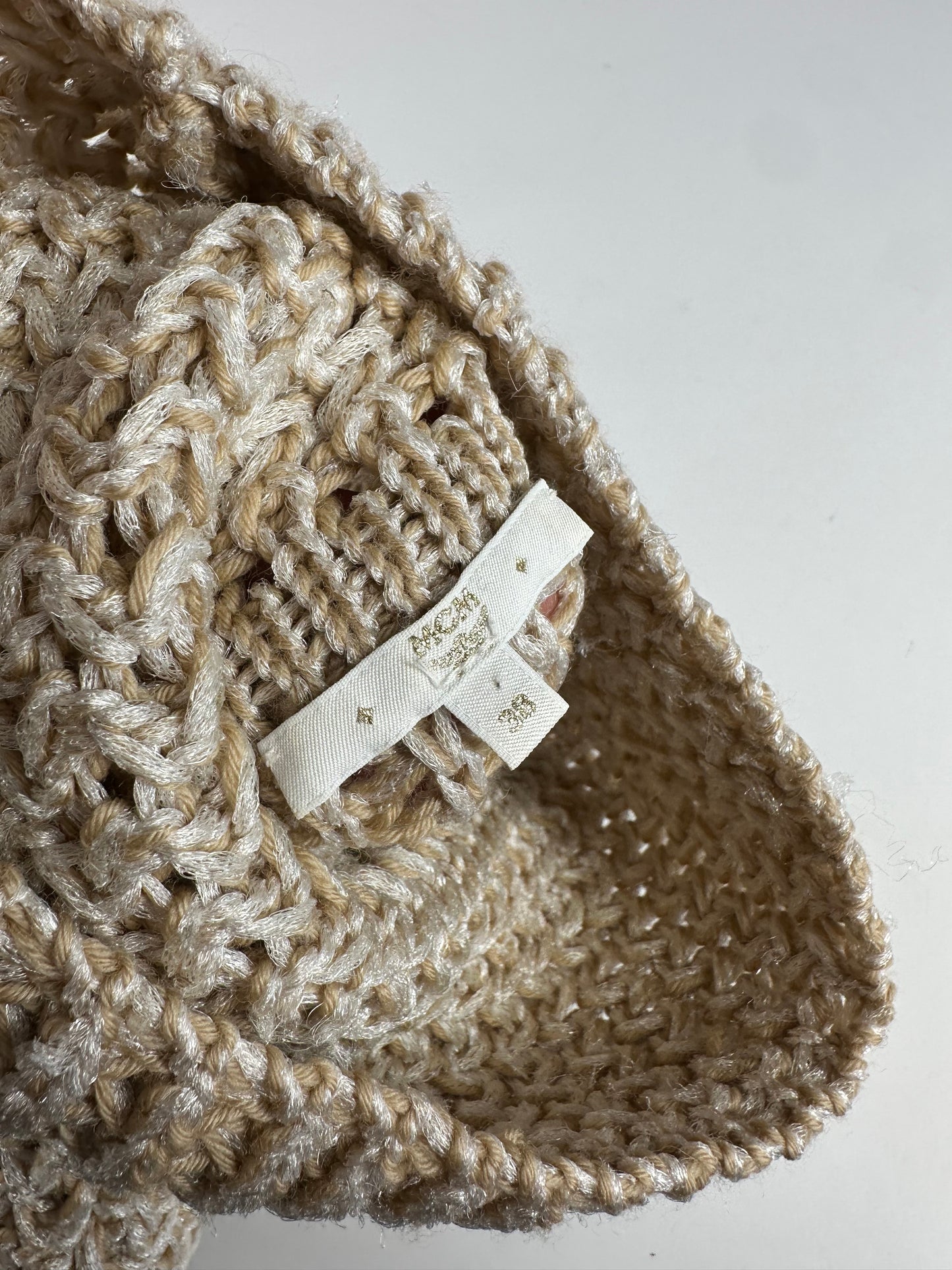 Vintage MCM Knit Sweater Vest Cream Beige M