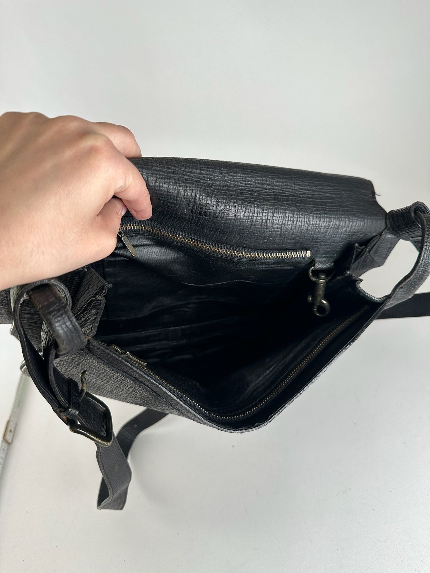 Vintage Jean Paul Gaultier Leather Bag Black