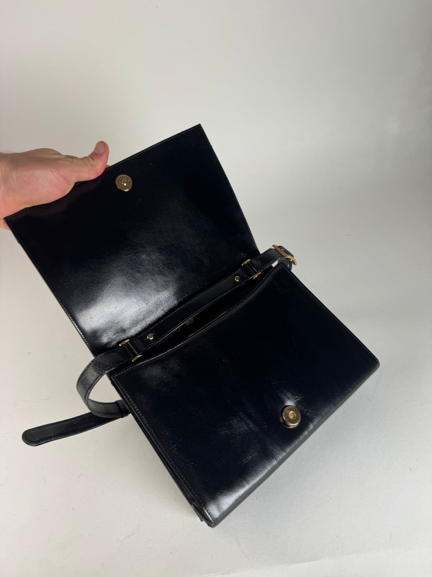 Vintage Givenchy Leather 2Way Handbag Black