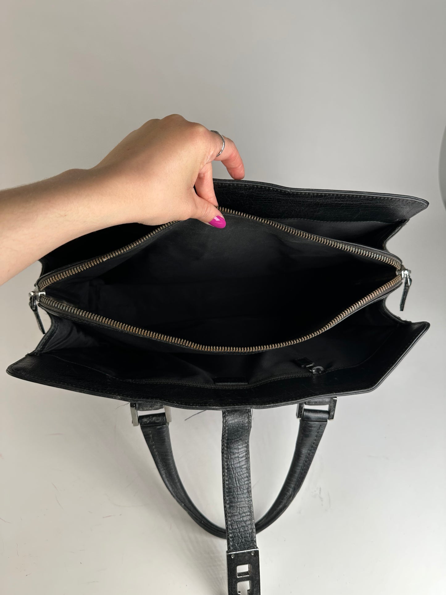 Vintage Gucci Leather Handbag Black