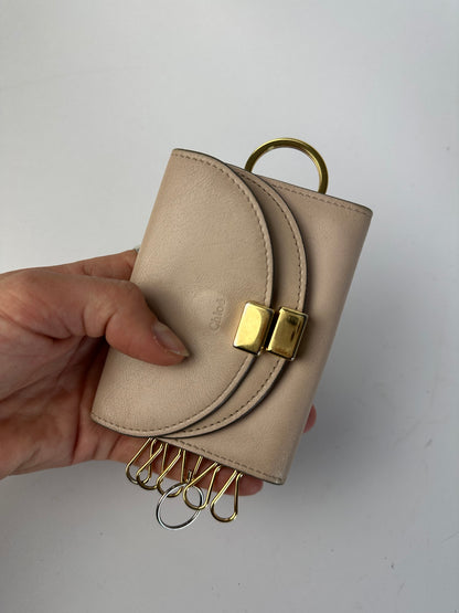 Vintage Chloé Leather Key Holder c. 2010s Blush Pink