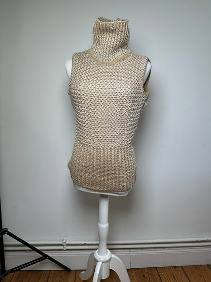 Vintage MCM Knit Sweater Vest Cream Beige M