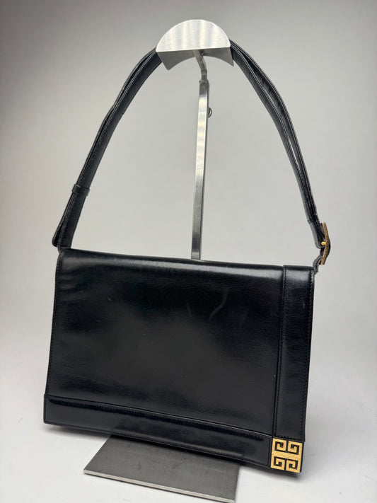 Vintage Givenchy Leather 2Way Handbag Black