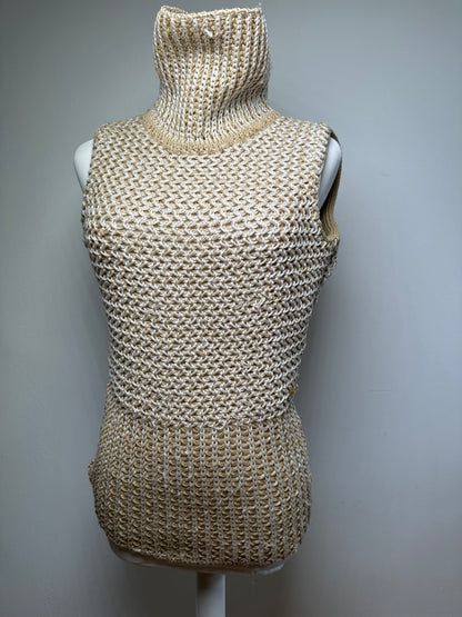 Vintage MCM Knit Sweater Vest Cream Beige M