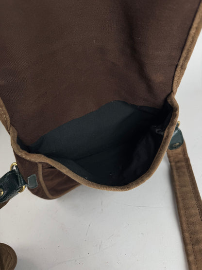 Vintage Loewe Madrid Canvas Leather bag green Brown