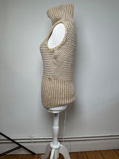 Vintage MCM Knit Sweater Vest Cream Beige M