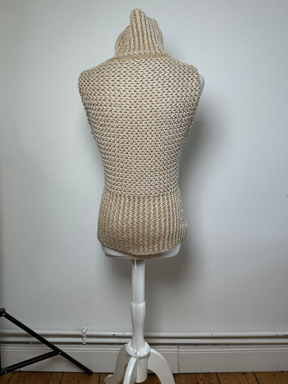 Vintage MCM Knit Sweater Vest Cream Beige M
