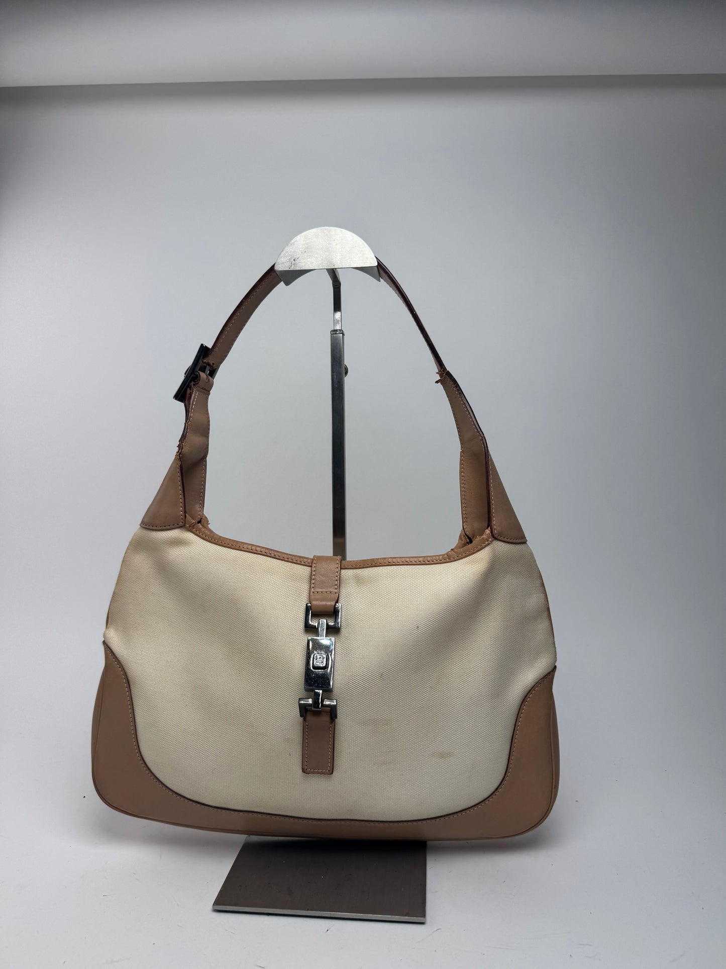 Sac Gucci Jackie vintage beige marron