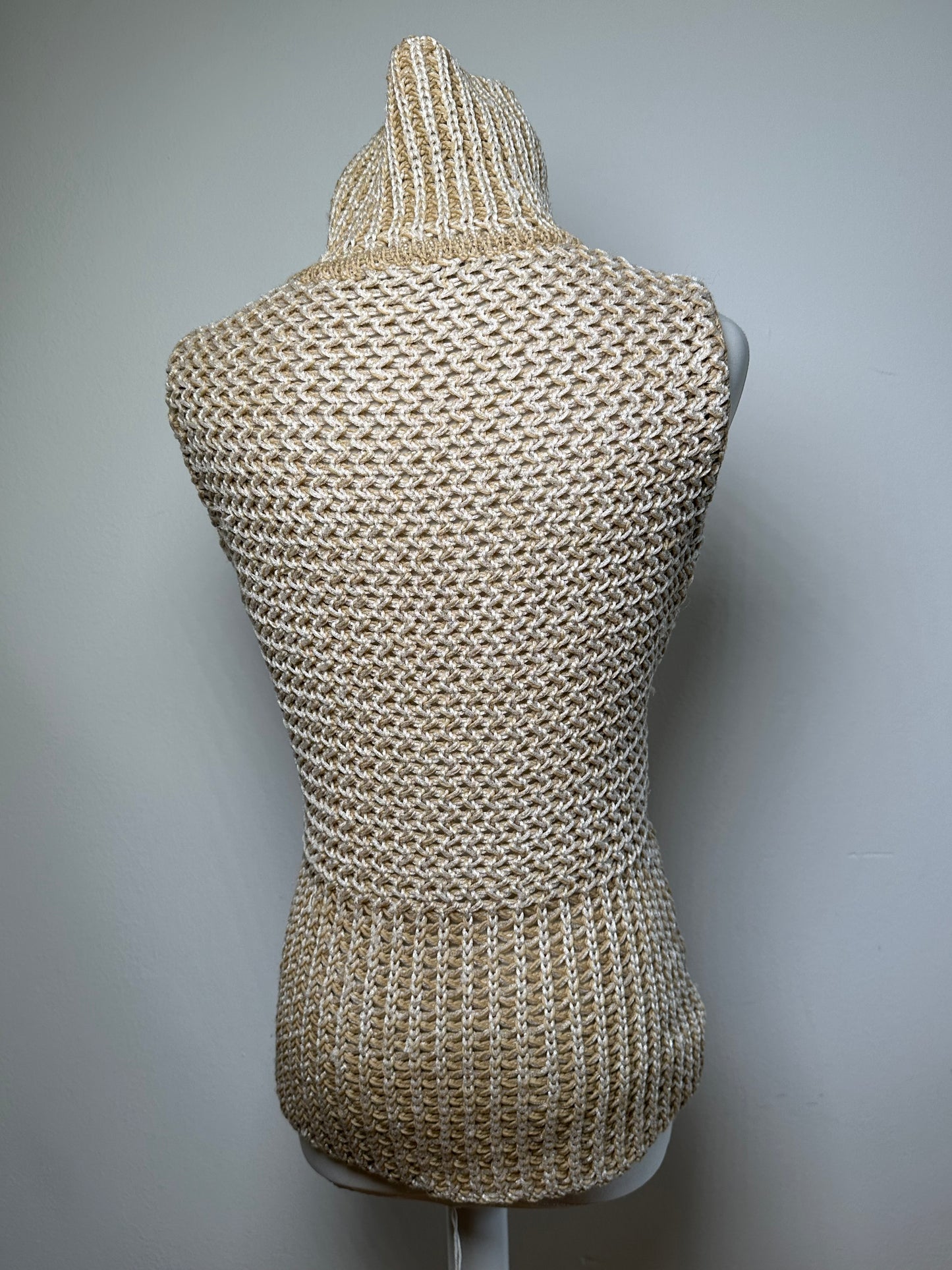 Vintage MCM Knit Sweater Vest Cream Beige M