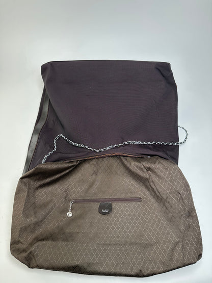 Vintage Gucci Nylon Chain Shoulder Bag Black Silver