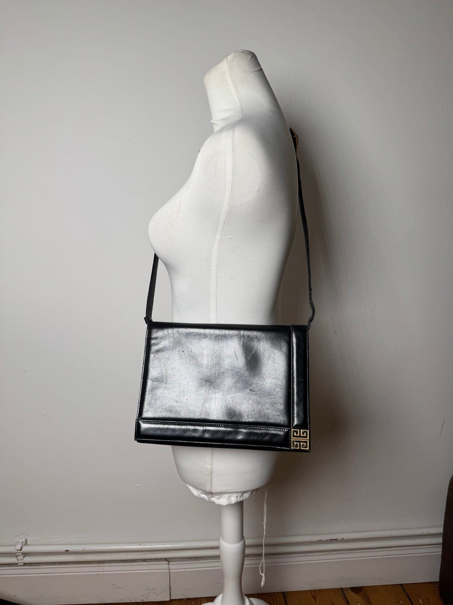 Vintage Givenchy Leather 2Way Handbag Black