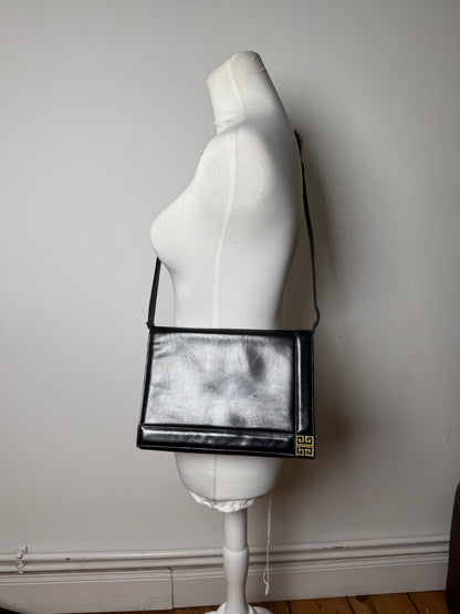 Vintage Givenchy Leather 2Way Handbag Black