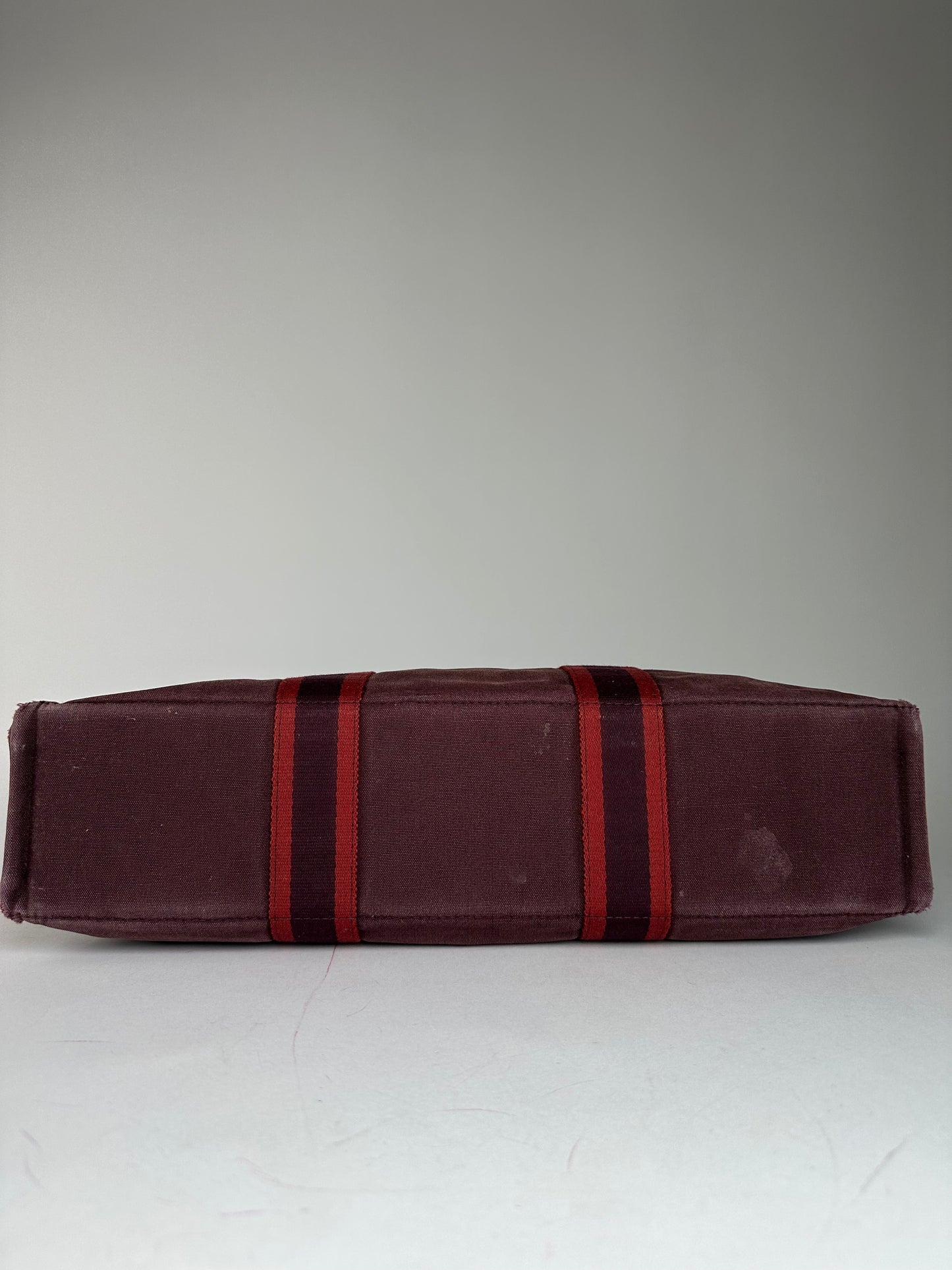 Vintage Hermes Canvas Tote Bag Purple Red