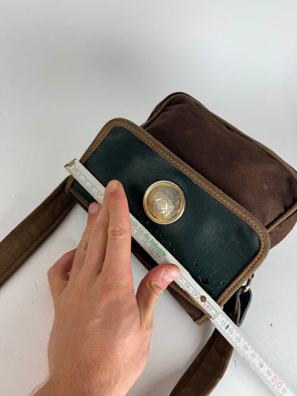 Vintage Loewe Madrid Canvas Leather bag green Brown