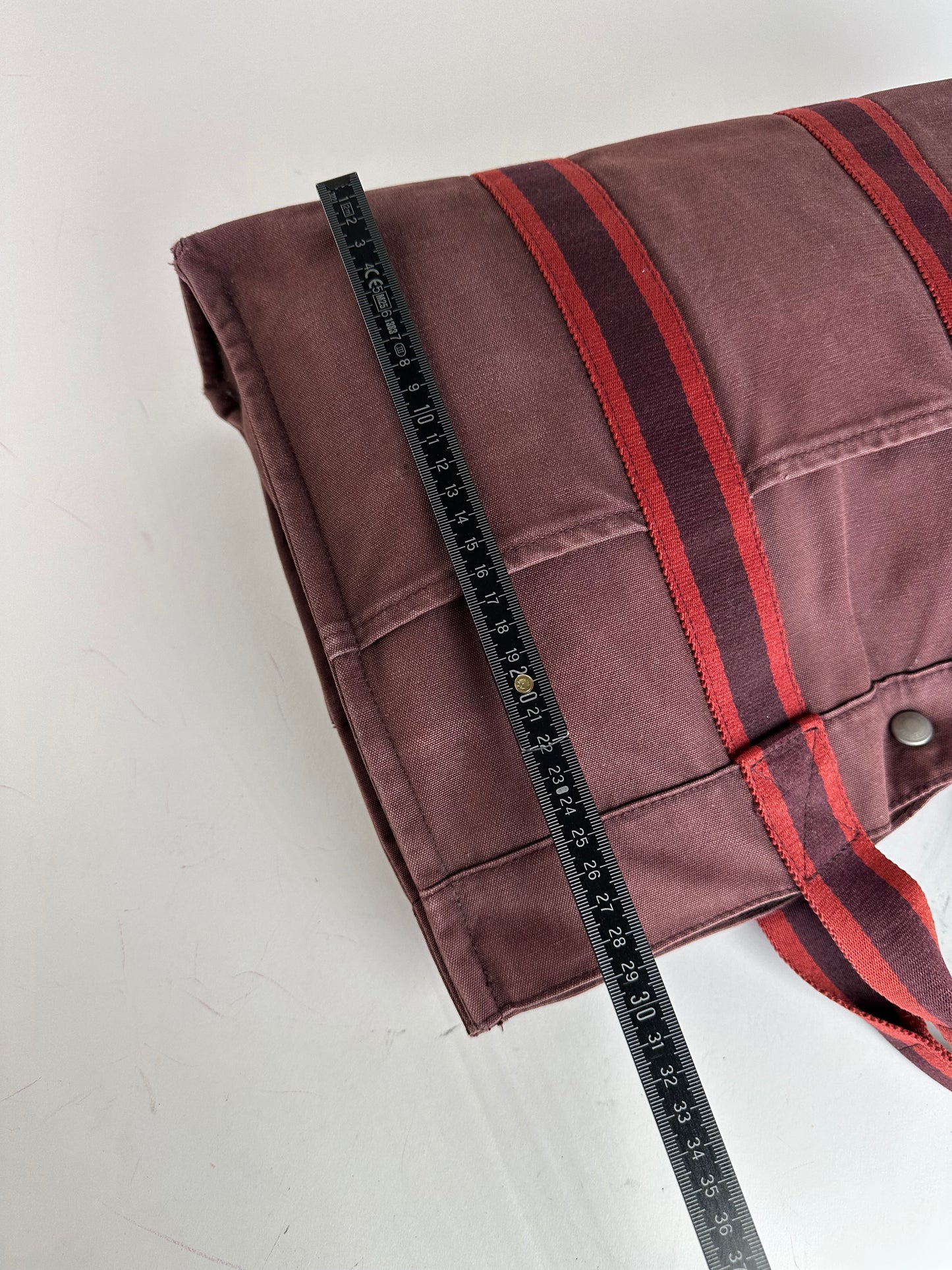 Vintage Hermes Canvas Tote Bag Purple Red