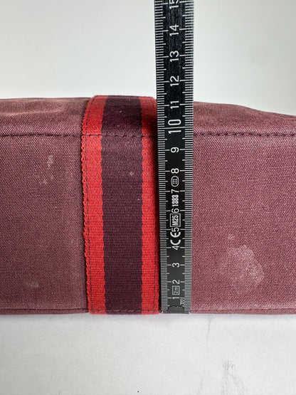 Vintage Hermes Canvas Tote Bag Purple Red
