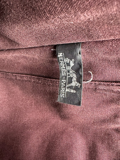 Vintage Hermes Canvas Tote Bag Purple Red