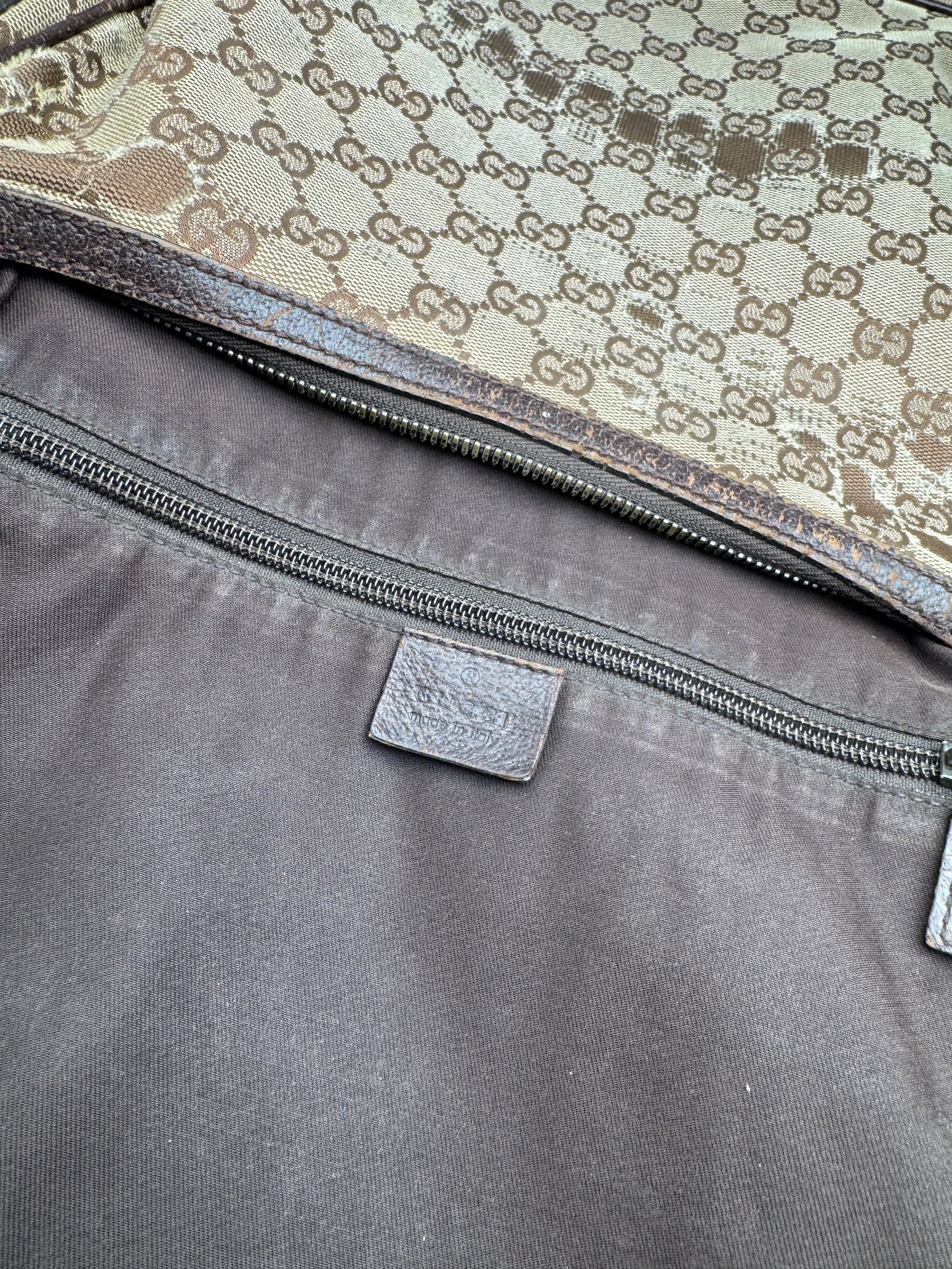 Vintage Gucci Monogram Bag beige brown