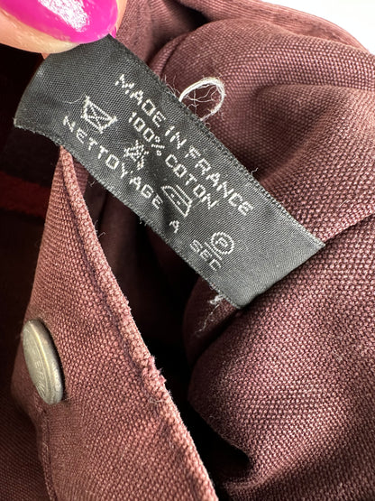 Vintage Hermes Canvas Tote Bag Purple Red