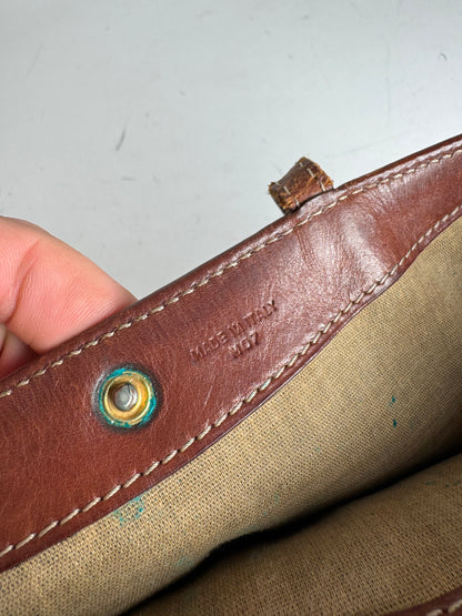 Vintage Celine Paris Leather Monogram Tote Bag Brown