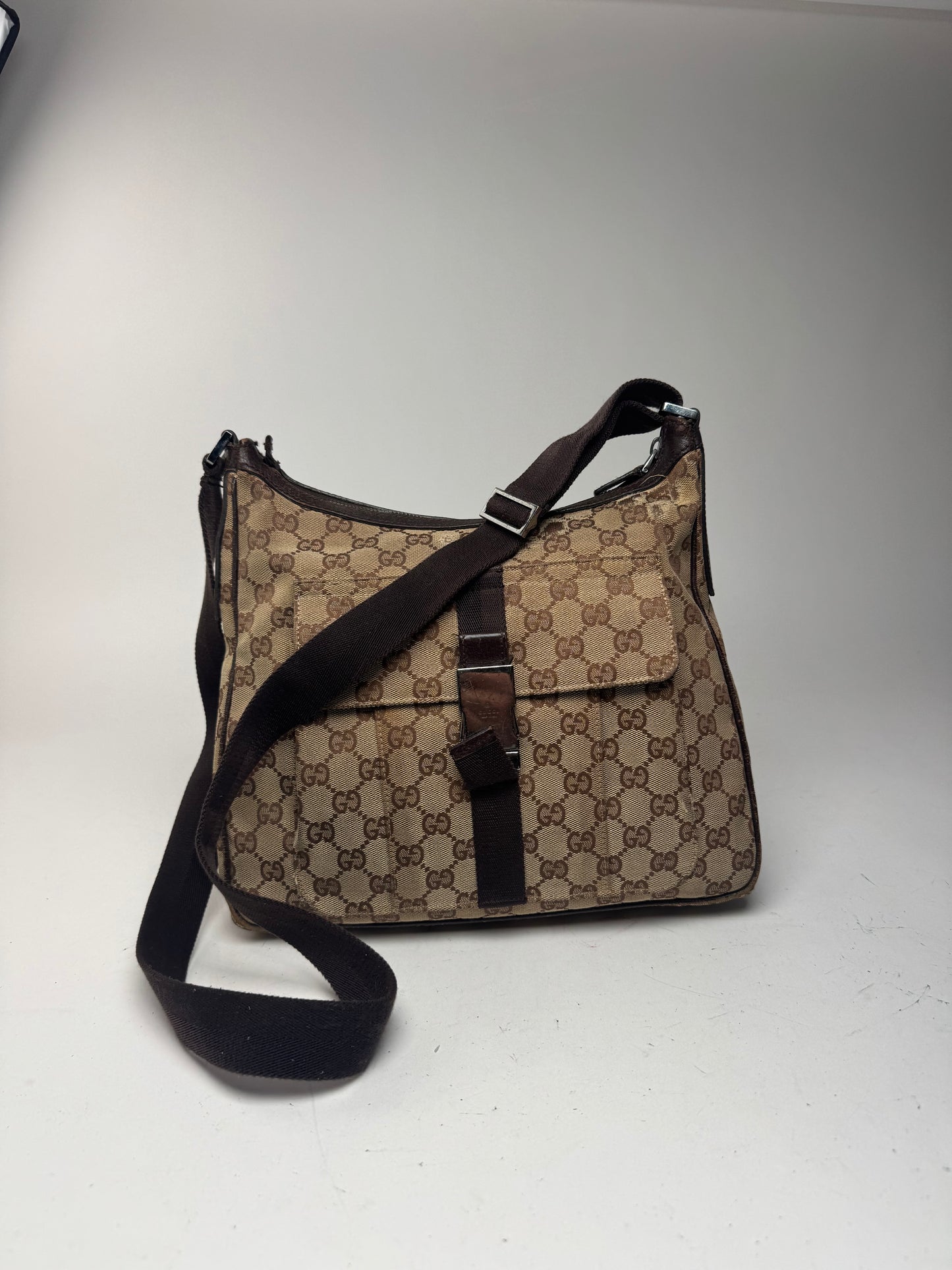 Vintage Gucci Monogram Bag beige brown