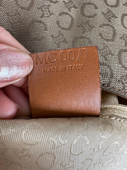 Vintage Celine Monogram Canvas Shoulder Bag Beige Brown