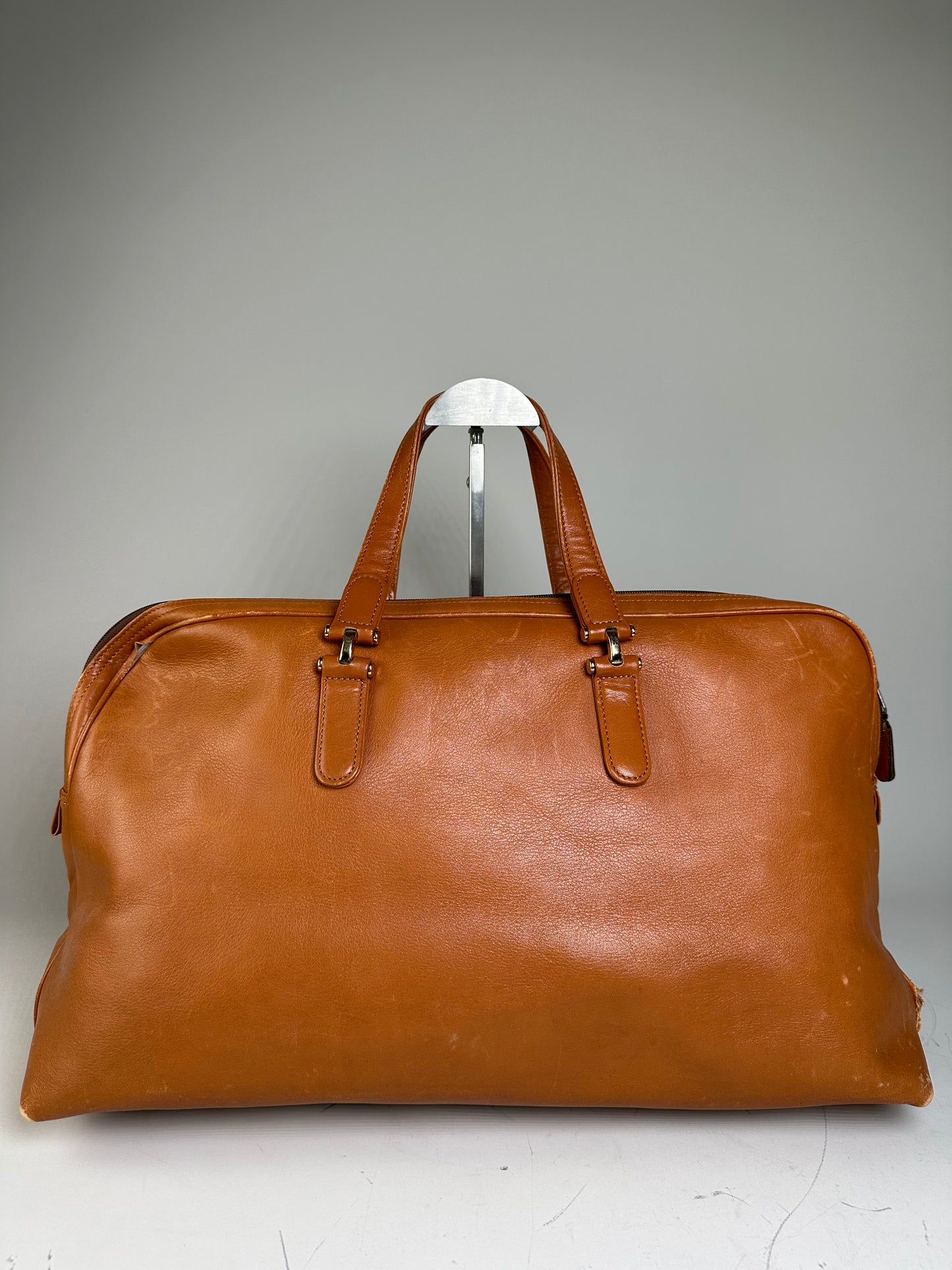 Vintage Chloe Leather Tote Bag Tan Gold-tone
