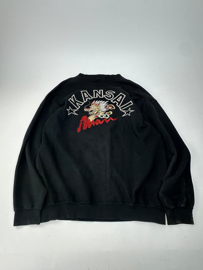 Vintage Kansai Yamamoto Crewneck Abstract Sweater Black M