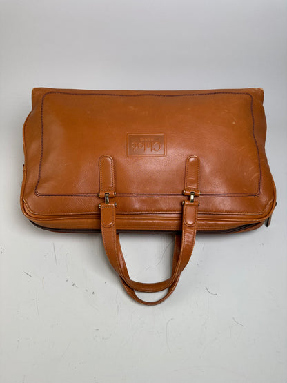 Vintage Chloe Leather Tote Bag Tan Gold-tone