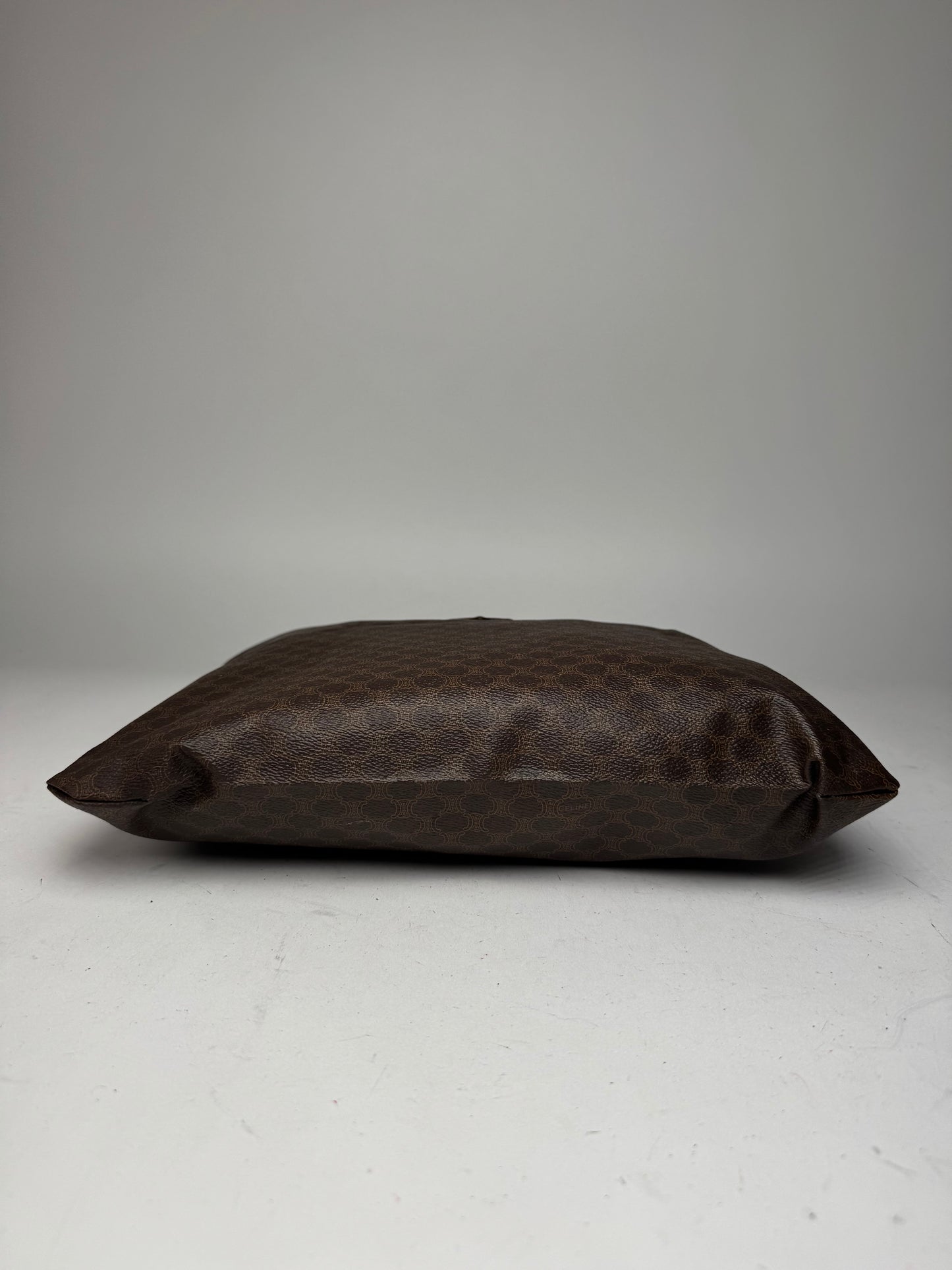 Vintage Celine Paris Leather Monogram Tote Bag Brown