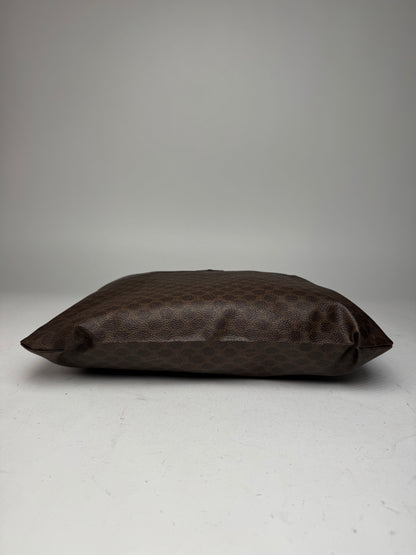 Vintage Celine Paris Leather Monogram Tote Bag Brown