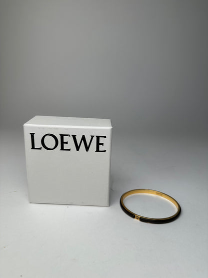 Vintage Loewe Enamel Bangle Gold Black