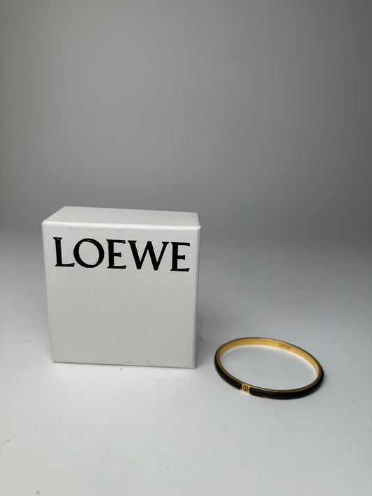 Vintage Loewe Enamel Bangle Gold Black