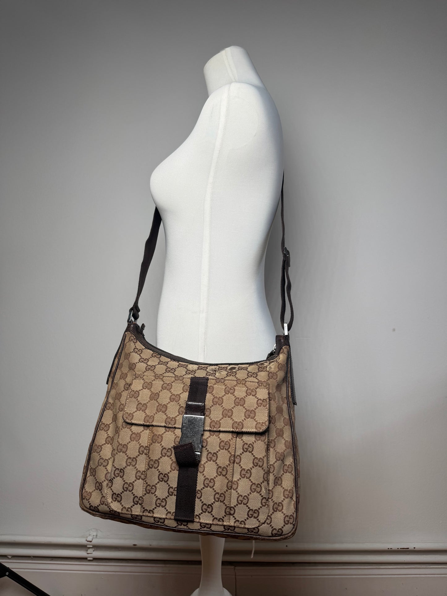Vintage Gucci Monogram Bag beige brown