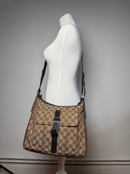 Vintage Gucci Monogram Bag beige brown