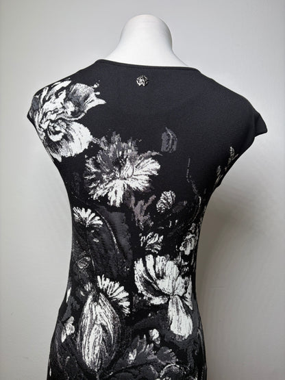 Vintage Roberto Cavalli Sleeveless Jacquard Dress Black White L