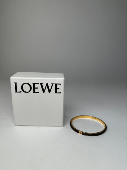 Vintage Loewe Enamel Bangle Gold Black
