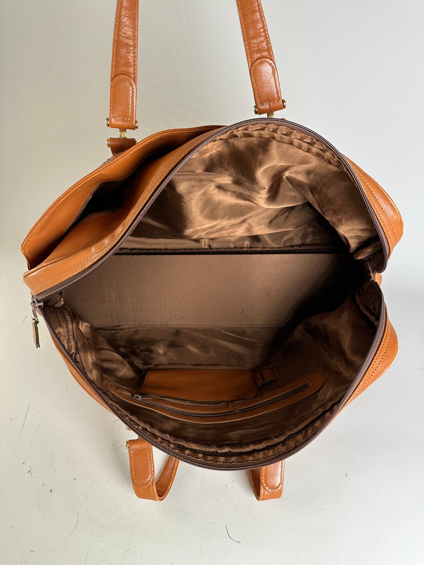 Vintage Chloe Leather Tote Bag Tan Gold-tone