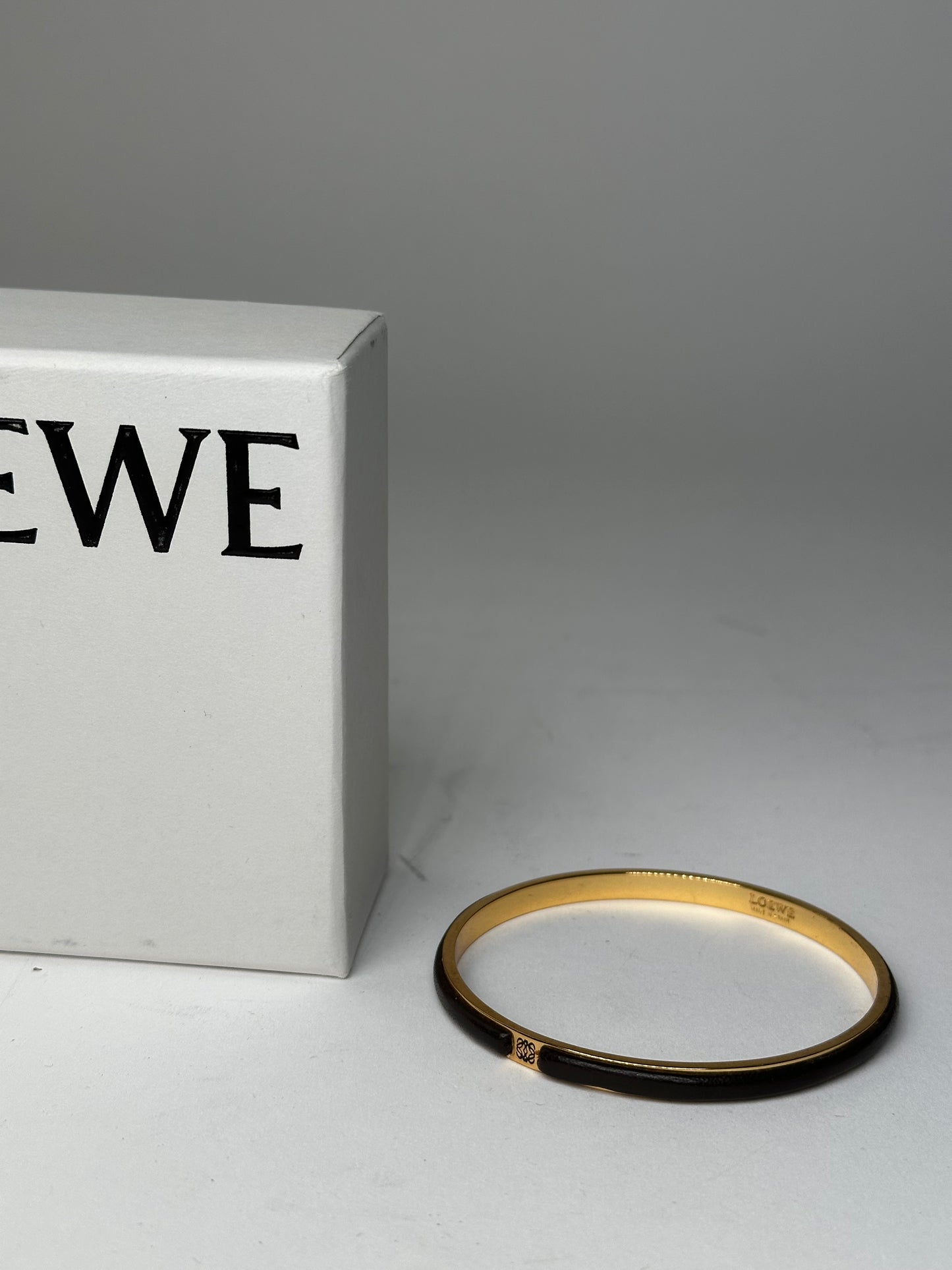 Vintage Loewe Enamel Bangle Gold Black