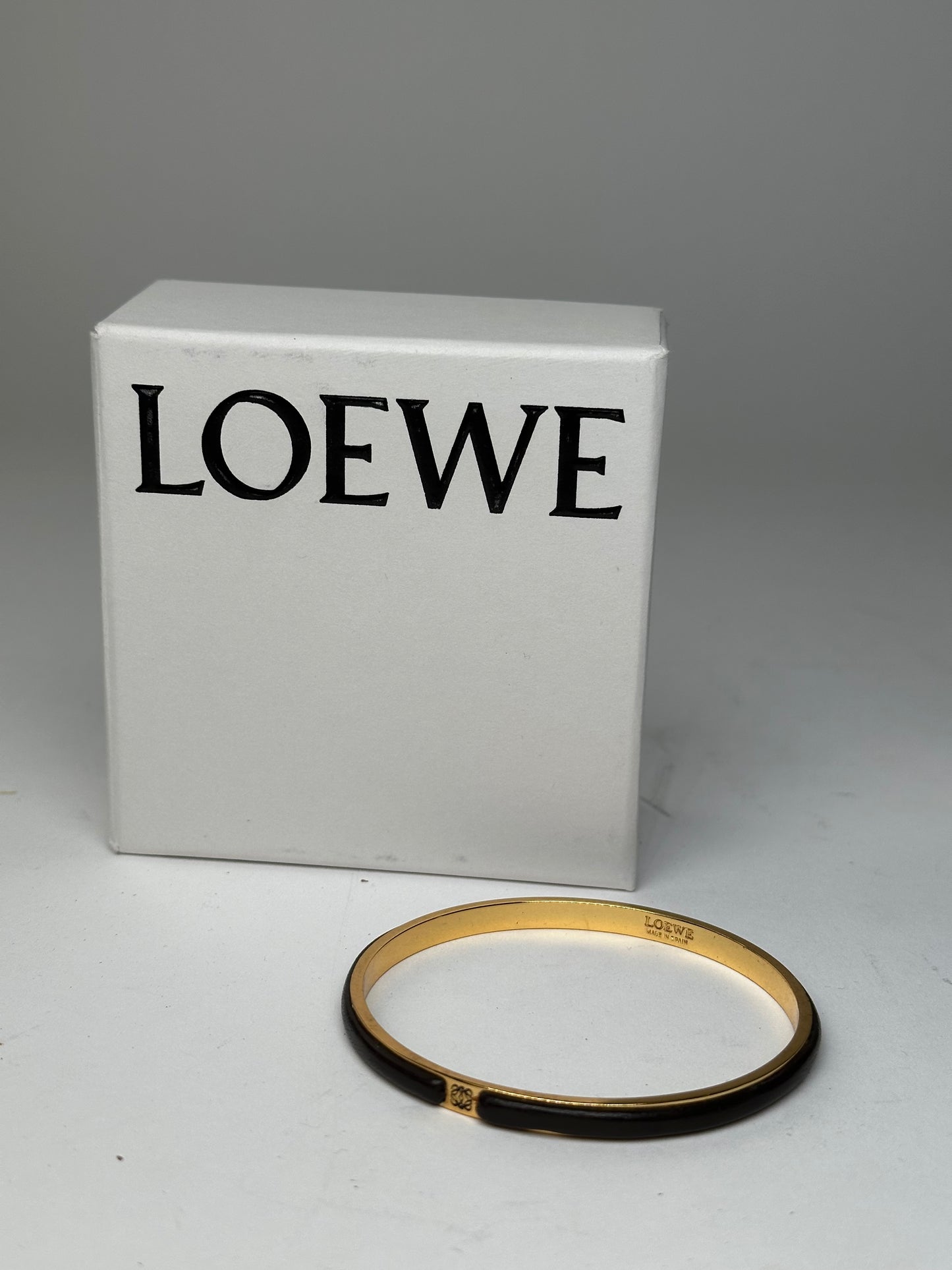 Vintage Loewe Enamel Bangle Gold Black